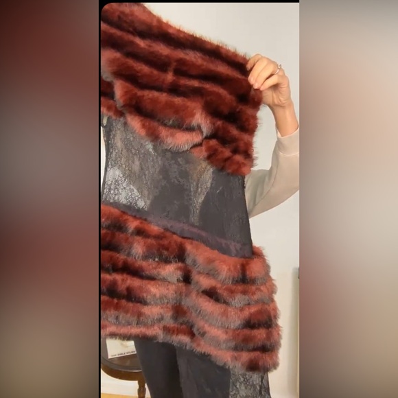 Kim Shui Asymmetrical Burgundy and Black Lace Dress - Picture 2 of 2